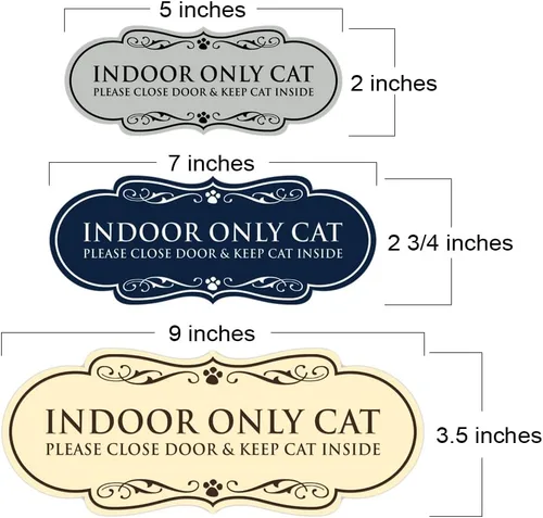 Vista 5 de Designer Paws - Letrero para interiores con texto en inglés "Solo gato por favor cierre la puerta y mantener el gato en el interior" (negro)