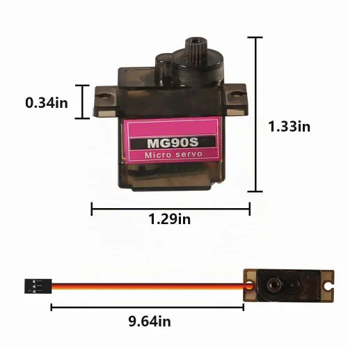 Vista 4 de 12 piezas MG90S Servo Micro 180° 9G Servomotor Geared Micro Servo Motor 9G Robot Inteligente Compatible con Raspberry Pi Project Car Helicopter