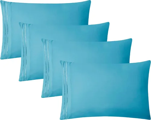 Vista 91 de Clara Clark Fundas de almohada de tamaño estándar – Funda de almohada ultra suave, fundas de almohada de microfibra ligera tamaño Queen – Juego de 2