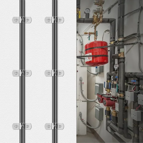 Vista 7 de 50 correas de tubo rígidas, abrazadera de correa de tubo de 0.315 in/0.3 pulgadas con 2 agujeros, correa de tubo de acero inoxidable para fijación