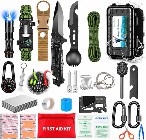 Vista 8 de Survival Kit, Camping Tools for Hiking, Fishing & Emergencies