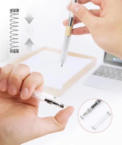 Vista 8 de 6 bolígrafos de tinta de gel, bolígrafos retráctiles, punta fina de 0.020 in, bolígrafos de gel negro, estilo japonés, escritura suave