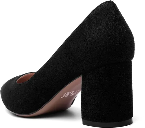 Vista 7 de Zapatos de tacón medio grueso para mujer, con puntera puntiaguda, de 2.5 pulgadas
