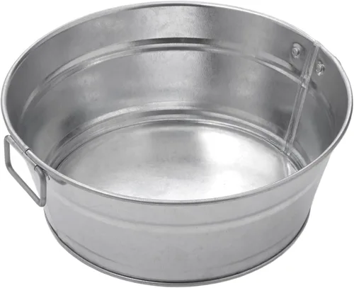 Vista 16 de American Metalcraft MTUB63 Tina galvanizada natural con mango lateral - 27 oz, 6 pulgadas