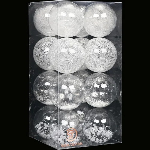 Vista 60 de Sea Team Juego de bolas de Navidad de plástico transparente, inastillables, varios tamaños, bolas decorativas de Navidad con decoraciones delicadas