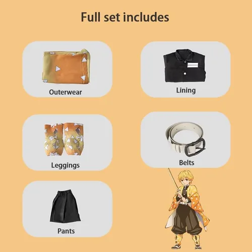 Vista 3 de Demon Slayer - Conjunto de cosplay de anime para cosplay disfraz de kimono para adultos niños y pelucas una variedad de estilos para elegir