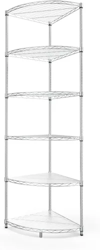 Vista 10 de NSF - Estantería esquinera de metal de 6 niveles, 72 pulgadas de alto x 18 pulgadas de largo x 18 pulgadas de profundidad, capacidad de 420 libras