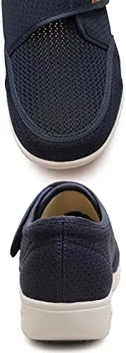 Vista 6 de youyun Zapatos para diabéticos de hombre ancho zapato para hombres ancianos cierre ajustable transpirable ligero antideslizante para pies hinchados