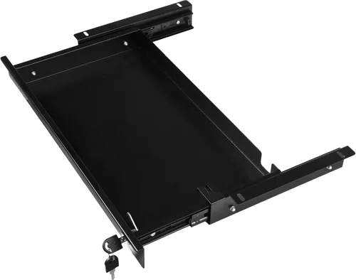 Vista 6 de Frassie Cajón extraíble para debajo del escritorio de 17 pulgadas con cerradura Cajón deslizante para lápices de metal montado en la oficina