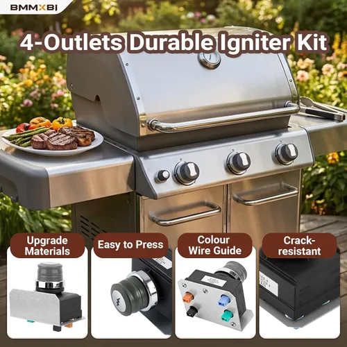 Vista 4 de Kit de encendido electrónico 1836-13 7629 para parrillas de gas Weber Genesis 300 E-310 E-320 E-330 S-310 S-330 (modelos 2011-2016 años), repuesto