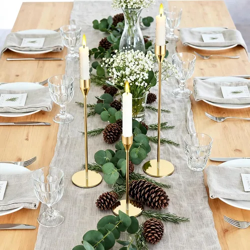 Vista 8 de Giantree Juego de 18 portavelas decorativos, modernos y elegantes portavelas altos de metal fino, centros de mesa, bodas, fiestas de Navidad