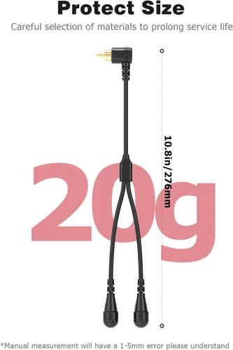 Vista 7 de Mellbree Snowmobiles - Cable divisor en Y de RCA para casco, de 10 pulgadas con conector dorado para calentador y visera o para dos personas