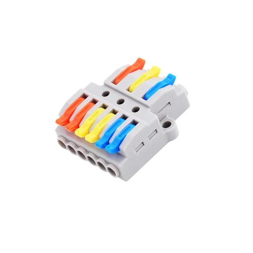 Vista 25 de Nineleaf Conectores de cable de palanca, conectores compactos de empalme de alambre en línea, terminales eléctricos modulares reutilizables 1 en 1