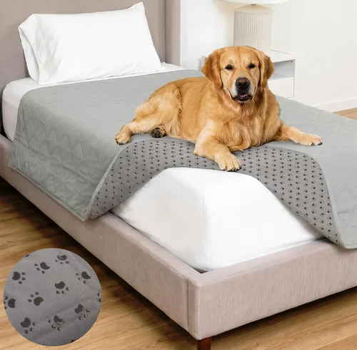 Vista 30 de GORILLA GRIP® Manta impermeable para perro, funda de sofá a prueba de fugas para perros, parte trasera de agarre de silicona, protege el sofá