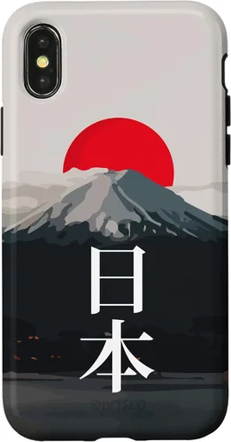 Vista 5 de Funda para iPhone 16 Mt Fuji (Fujisan), Sun y Kanji japonés