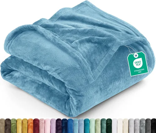 Vista 24 de Utopia Bedding - Manta de vellón de lujo, mullida, antiestática; manta de suave microfibra de 8.8 oz/yd² (300 g/m²) para sofá y cama; tamaño Gris