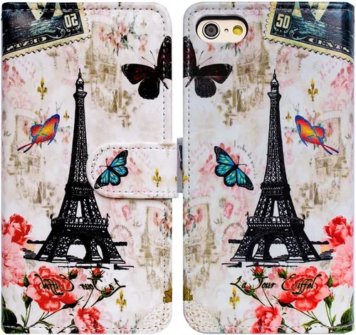Vista 14 de Bcov Funda para iPhone SE 2022/iPhone SE 3ª Gen/iPhone SE 2020, Funda de piel con tapa de gato blanco y gato negro con ranura para tarjeta con Gato