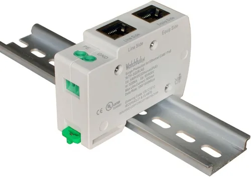 Vista 6 de WTH-SG/RJ45 DIN montado en riel Gigabit Ethernet PoE Protector de sobretensiones GDT TVS completo Protección contra sobretensiones