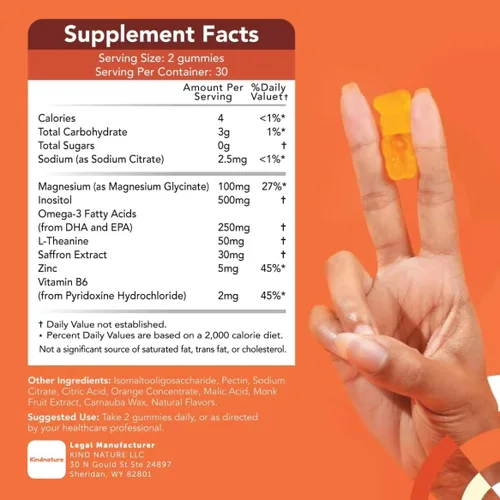 Vista 4 de GOJOY NATURALS Gomitas de atención para niños - Suplemento de 7 en 1 para la atención y el enfoque para niños y adolescentes con extracto