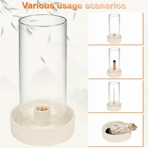 Vista 5 de Soporte multifuncional para quemador de incienso, perfecto para varillas de incienso, Palo Santo, salvia y más. Diseño moderno y simple con una