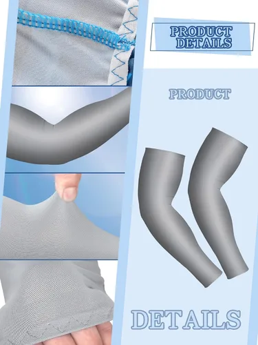 Vista 4 de 48 pares de mangas deportivas unisex de verano con protección solar UV para el brazo, manga deportiva de compresión para mujeres, hombres y jóvenes