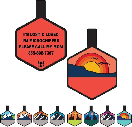 Vista 13 de Placa de identificación silenciosa personalizada con 5 líneas de identificación de mascotas de silicona duradera y grabada profundamente, diseño