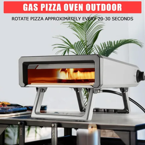 Vista 6 de Horno de pizza de gas portátil de 12 pulgadas para cocinar al aire libre, precalentamiento rápido de 950 °F en 15 minutos, incluye piedra para pizza