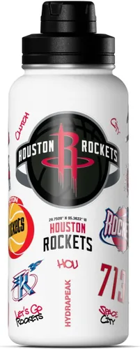 Vista 10 de Hydrapeak Botella de agua aislada de 32 onzas con licencia oficial de la NBA Boston Celtics, celebrando la ciudad de Boston, tapa de popote y asa