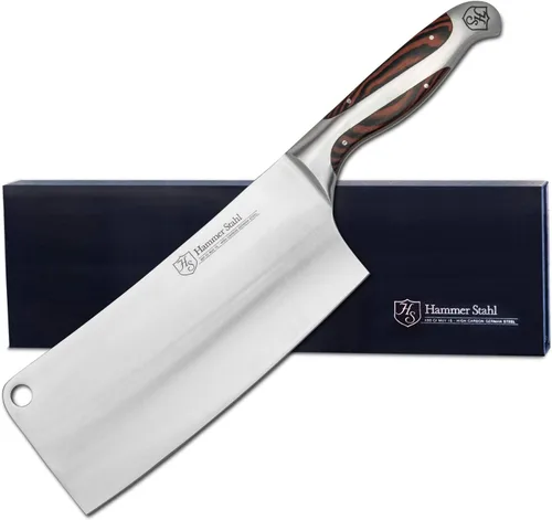 Vista 8 de Hammer Stahl Cuchilla de verduras de 7 pulgadas, cuchillo de cortar profesional, acero forjado alemán de alto carbono, mango ergonómico de madera