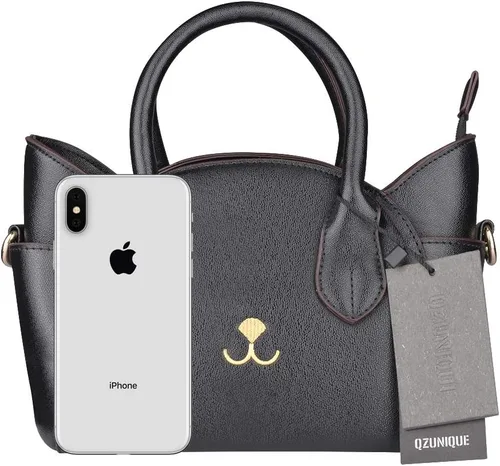 Vista 2 de QZUnique - Bolso cruzada de hombro con asa superior para mujer, diseño de gato