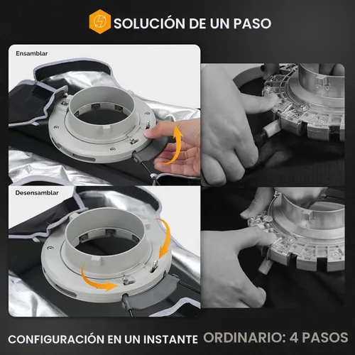 Vista 3 de TARION Softbeam SQ-30120F - Tira de montaje Bowens de liberación rápida