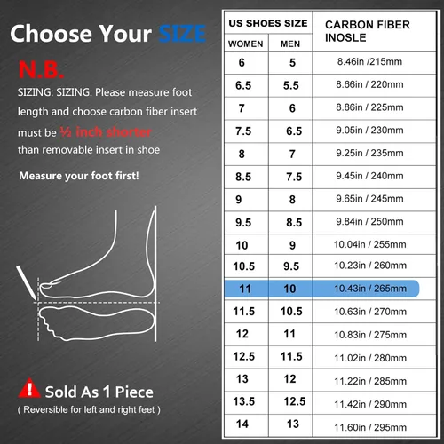 Vista 5 de Plantilla de fibra de carbono, 1 pieza, inserto rígido de fibra de carbono para artritis, puntera de césped, Hallux Limitus, Rigidus, fracturas