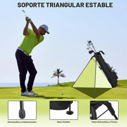 Vista 4 de MAZEL Bolsa de golf ligera para hombres – Bolsa de palos de golf fácil de transportar con correa para el hombro, Bolsa de soporte de golf Pitch n