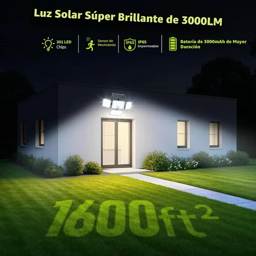 Vista 5 de Sensor de movimiento de luces solares para exteriores con cable