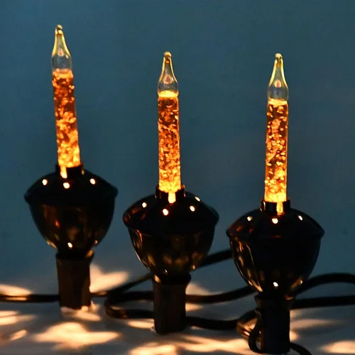 Vista 4 de Oviejo Guirnalda de luces de burbujas negras de Halloween, luces de burbujas vintage de 7 pies con 8 luces líquidas naranjas (1 repuesto)