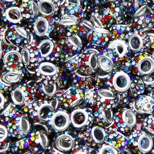 Vista 31 de 60 Piezas Cuentas Espaciadoras de Diamantes de Imitación con Agujero Grande Cuentas Espaciadoras Negras Europeas para Manualidades Cuentas Grandes