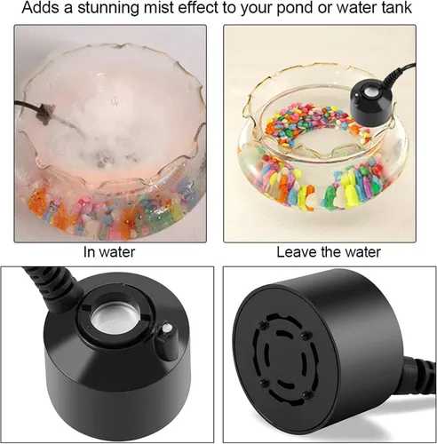 Vista 4 de TOPINCN Mist Maker Mini Creating Black Fog Maker sin luz para fuente de agua, estanque, peces