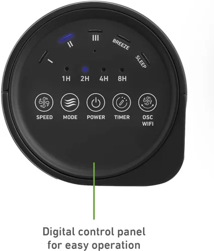 Vista 4 de HOLMES Ventilador de torre inteligente con conexión WI-FI de 36 pulgadas, ventilador Alexa, control de voz, oscilación, panel de control digital
