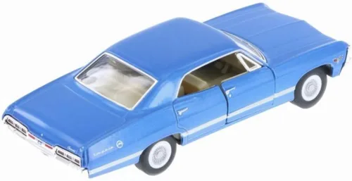 Vista 4 de KiNSMART - Modelo a escala 1/43 compatible con Chevrolet Impala 1967 (azul)