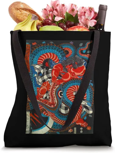 Vista 4 de Bolsa de mano con diseño de serpiente de combate samurái