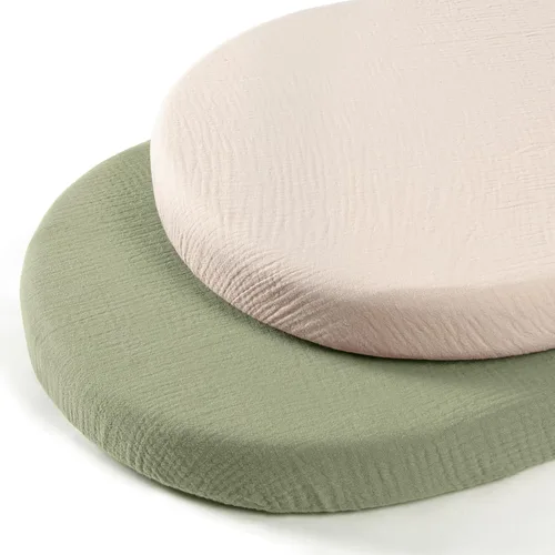 Vista 22 de lulumoon Sábanas de Moisés de Muselina para Bebé: Sábanas de Moisés de Algodón Neutras para Niños y Niñas - Ajustadas para Óvalo, Rectángulo o Reloj