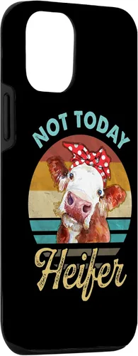 Vista 3 de iPhone 15 Vintage Not Today Heifer Cute Cow Gift For Women Men Farmer Case