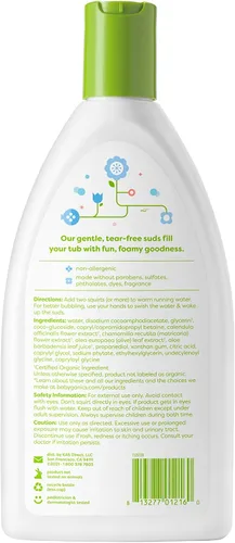 Vista 2 de Babyganics Baño de burbujas, limpia suavemente, sin fragancia, 20 onzas líquidas, el embalaje puede variar