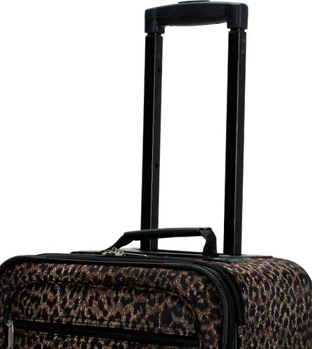 Vista 7 de Rockland Vara Softside - Juego de maletas verticales para equipaje de 3 piezas, Leopardo