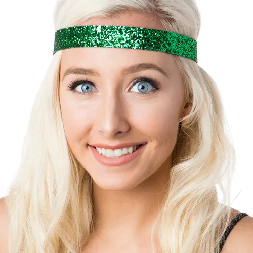 Vista 5 de Hipsy Diadema ajustable con purpurina antideslizante para mujer, paquete de 3 unidades (verde esmeralda)