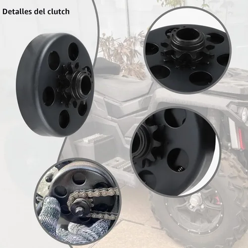 Vista 5 de KIKITE Embrague Go Kart 3/4" Orificio 10 Dientes Para Cadena 40/41/420, Embrague Centrífugo Para Cadena Mini Bicicleta 10T Compatible con Predator