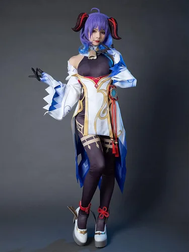Vista 4 de Cosfun Genshin Impact Venti Keqing Mona Lisa Albedo Ganyu - Disfraz de cosplay de múltiples funciones Jacquard Upgrade Ver