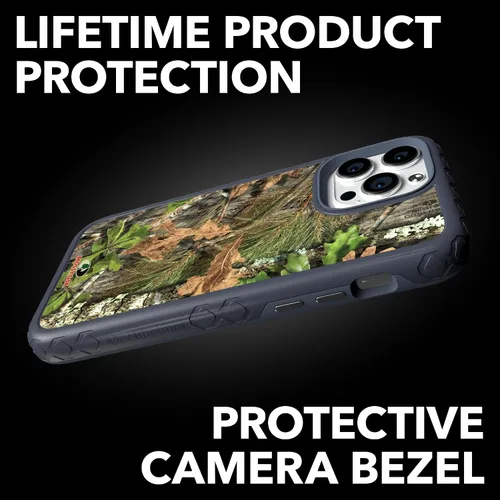 Vista 4 de cellhelmet Mossy Oak Obsession Funda de doble capa en azul pizarra diseñada para iPhone 12, iPhone 12 Pro a prueba de golpes y caídas, duradera