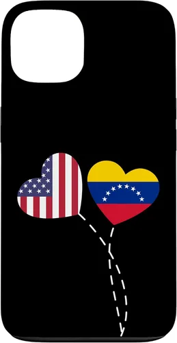 Vista 7 de Funda para iPhone 13 Pro Max Loving Venezuela USA Flag Heart Venezuelan Americans Love Case