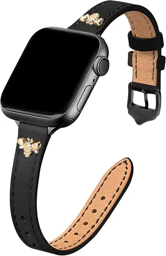Vista 14 de JR.DM Correas de cuero delgadas compatibles con Apple Watch Band 1.496 in 1.575 in 1.614 in 1.654 in 1.732 in 1.772 in 1.811 in 1.929 in, correa